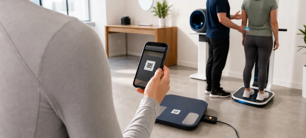 AI wellness app with connected assessment devices